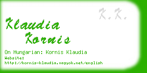 klaudia kornis business card